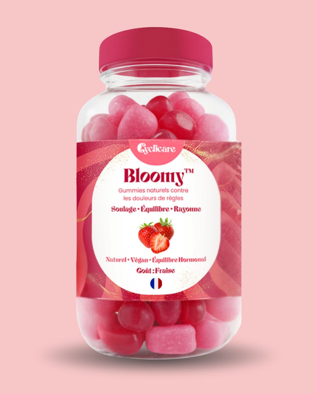 Bloomy™ – Gummies naturels contre les douleurs de règles (Goût Fraise) Cyclicare
