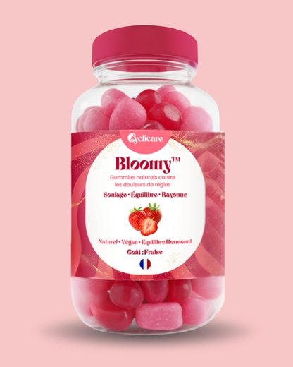Bloomy™ – Gummies naturels contre les douleurs de règles (Goût Fraise) Cyclicare