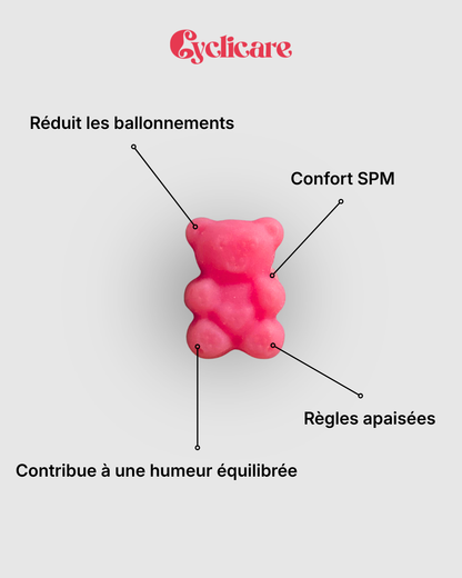 Bloomy™ – Gummies naturels contre les douleurs de règles (Goût Fraise) Cyclicare